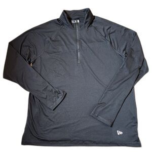 New Era Quarter-Zip Long Sleeve Shirt – Men’s Size Large | Black